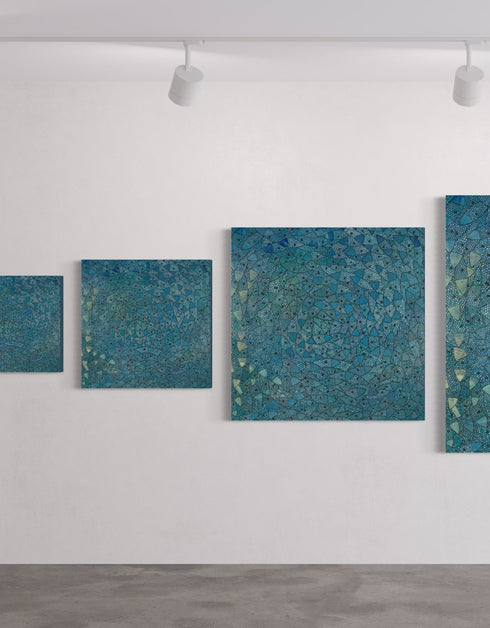 Blue Sardines | Framed Giclee Print on Canvas